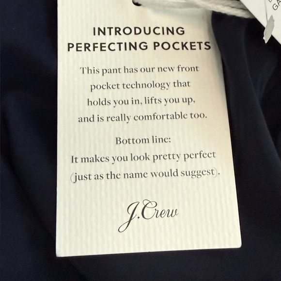 J Crew Lined Cropped Hayden Pant Blue Herringbone Linen Blend Women’s size 4 NWT - Picture 6 of 7